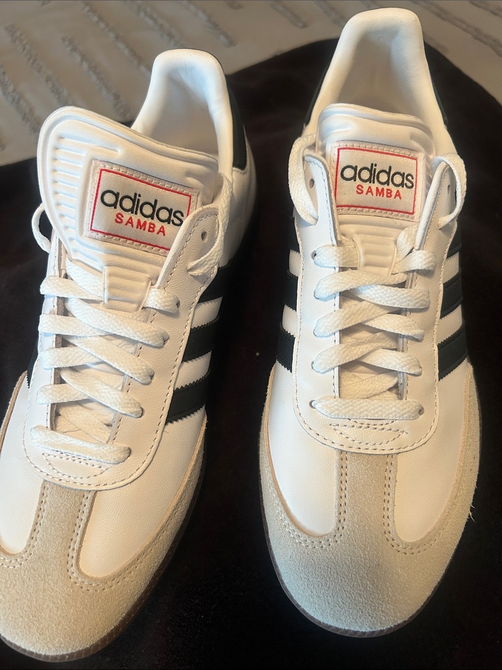 adidas Samba Classic Leather Sneakers in White/Black